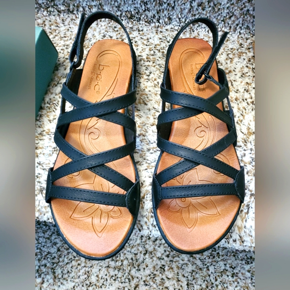 Black Strappy Sandals - b.o.c. Altheda Sling Size 8
